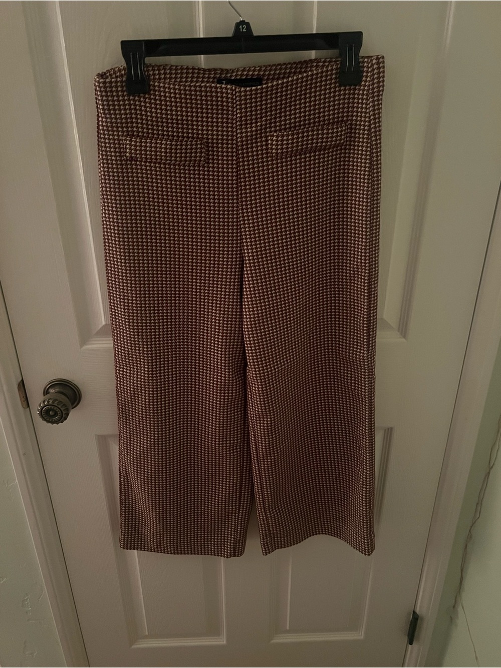 Jules & Leopold Houndstooth Pull On Flare leg Crop Pants Medium